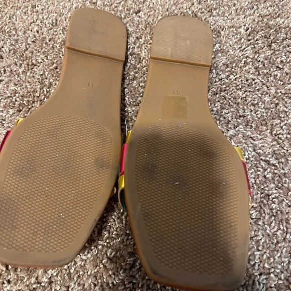 Metallic Multicolor Braided Slide Sandals - Picture 3 of 5